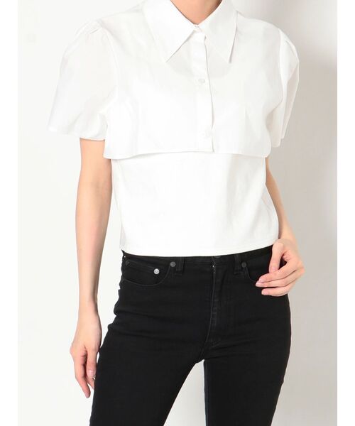 MURUA（ムルーア）の「レイヤードクロップドシャツ（シャツ/ブラウス・レディース・ホワイト/ブラック/ブルー・FREE）」の19枚目の写真