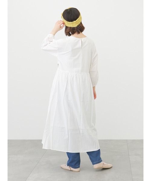 ehka sopo（エヘカソポ）の「【Maison SAJOU】ウエスト刺繍ワンピース（ワンピース・レディース・ブラック/オフホワイト/ミント・ﾌﾘ-）」の8枚目の写真