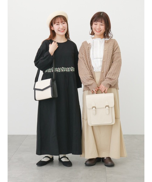 ehka sopo（エヘカソポ）の「【Maison SAJOU】ウエスト刺繍ワンピース（ワンピース・レディース・ブラック/オフホワイト/ミント・ﾌﾘ-）」の13枚目の写真