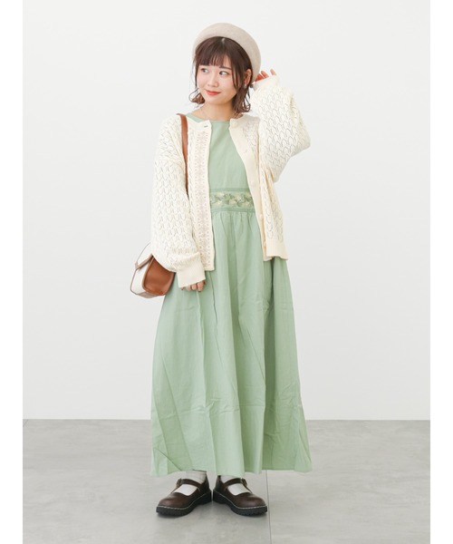 ehka sopo（エヘカソポ）の「【Maison SAJOU】ウエスト刺繍ワンピース（ワンピース・レディース・ブラック/オフホワイト/ミント・ﾌﾘ-）」の17枚目の写真