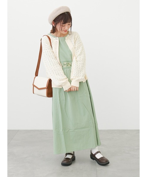 ehka sopo（エヘカソポ）の「【Maison SAJOU】ウエスト刺繍ワンピース（ワンピース・レディース・ブラック/オフホワイト/ミント・ﾌﾘ-）」の18枚目の写真