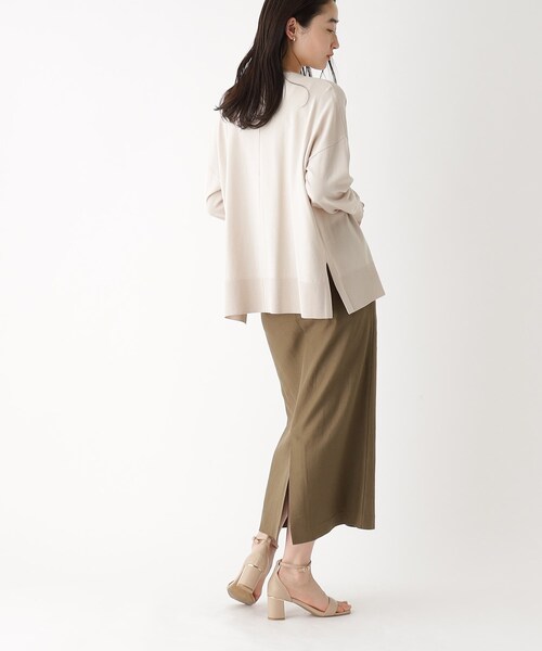 OPAQUE.CLIP（オペークドットクリップ）の「◆Vネックリラクシーニットカーディガン【洗える/イージケア/抗ピリング】（カーディガン/ボレロ・レディース・ライトグレー/ブラック/ブルー/ホワイト系/ダークブラウン/ライトブルー・40/38/36）」の12枚目の写真