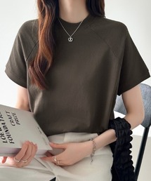 ラグランコットンTシャツ 綿100% Tシャツ 半袖 カットソー ラグランスリーブ シンプル ボーダー トップス コットンTシャツ レイヤードトップス 無地 春服 夏服 秋服