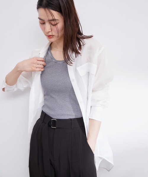 ROPE'（ロペ）の「【PETIT BATEAU（プチバトー）×ROPE'】タンクトップ（タンクトップ・レディース・ホワイト/ブラック/ブルー系その他2・M/S）」の4枚目の写真