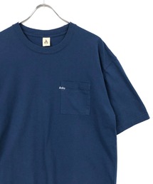 ミドルウエイトコットン天竺 / ワンポイント刺繍 ポケット付き Tシャツ(半袖)
