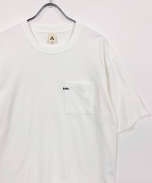 ミドルウエイトコットン天竺 / ワンポイント刺繍 ポケット付き Tシャツ(半袖)