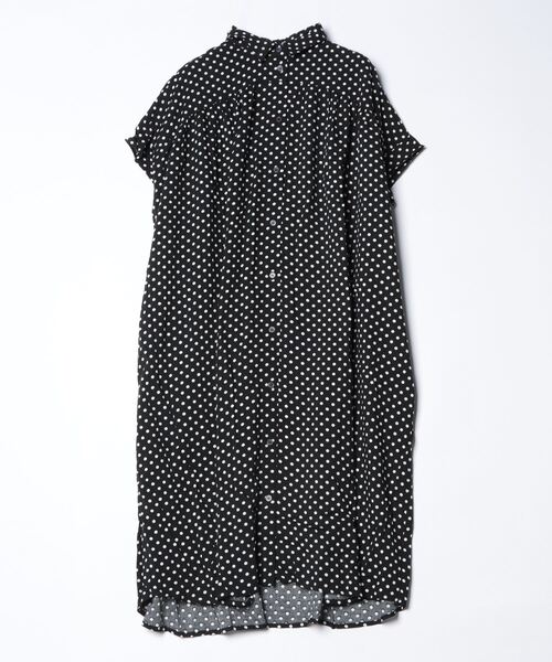 sandy（サンディー）の「【sandy】ドットギャザーワンピース（ワンピース・レディース・カーキ/ブラック/オフホワイト・FREE）」の3枚目の写真