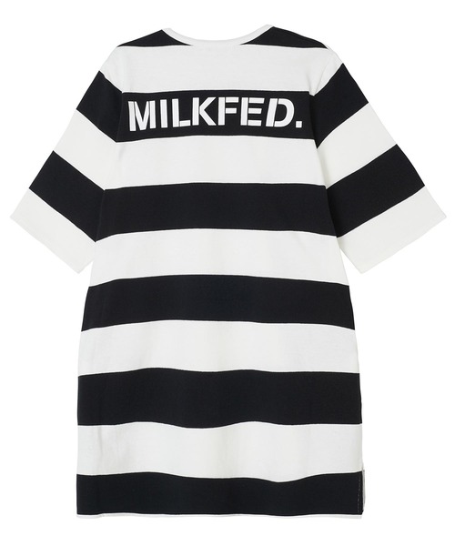 MILKFED.（ミルクフェド）の「BACK LOGO STRIPED TUNIC（ワンピース・レディース・ブラック/レッド/ネイビー・ONE SIZE）」の4枚目の写真
