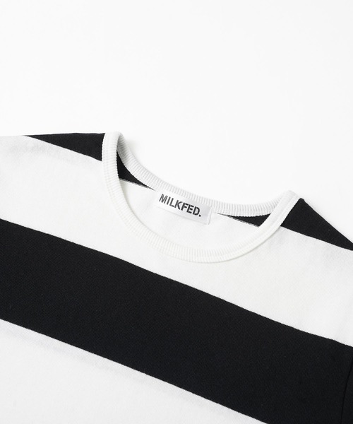 MILKFED.（ミルクフェド）の「BACK LOGO STRIPED TUNIC（ワンピース・レディース・ブラック/レッド/ネイビー・ONE SIZE）」の6枚目の写真