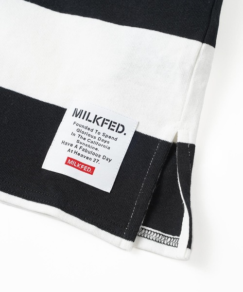 MILKFED.（ミルクフェド）の「BACK LOGO STRIPED TUNIC（ワンピース・レディース・ブラック/レッド/ネイビー・ONE SIZE）」の5枚目の写真