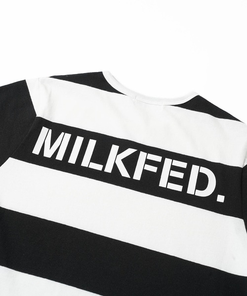 MILKFED.（ミルクフェド）の「BACK LOGO STRIPED TUNIC（ワンピース・レディース・ブラック/レッド/ネイビー・ONE SIZE）」の8枚目の写真