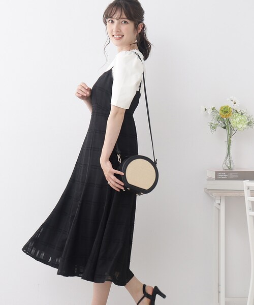 couture brooch(クチュールブローチ)の「◆【愛されキャミワンピ】シアーチェックキャミワンピース(ワンピース・レディース・ライトグリーン/ブラック/ダークオレンジ・38/42/36/40)」の19枚目の写真