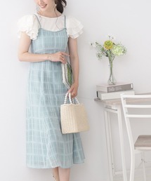 couture brooch | 【愛されキャミワンピ】シアーチェックキャミワンピース(ワンピース)