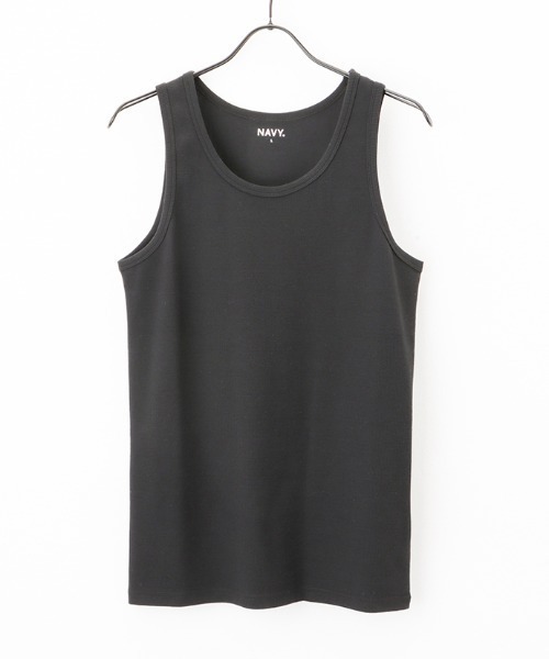 NAVY(ネイビー)の「NAVY テレコタンクトップ(タンクトップ・メンズ・ホワイト/グレー/ブラック/チャコール・M/L/XL)」の2枚目の写真