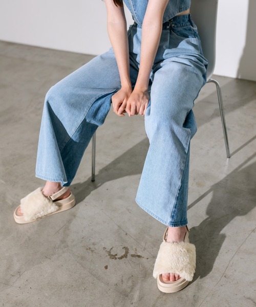 OLIVE des OLIVE（オリーブデオリーブ）の「ファーサンダル　1032130050（サンダル・レディース・ブラック/アイボリー・MEDIUM/LARGE）」の18枚目の写真