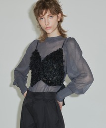 LA BELLE ETUDE | フェザースパンコールBACKリボンビスチェ(ベスト)