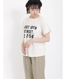 Samansa Mos2 | フロッキーロゴTシャツ(Tシャツ/カットソー)