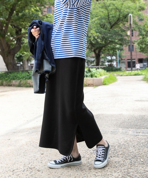 FORK&SPOON（フォークアンドスプーン）の「FORK&SPOON　ツイルジャガードニットスカート（スカート・レディース・ブラック/グレー系その他・1/2）」の8枚目の写真