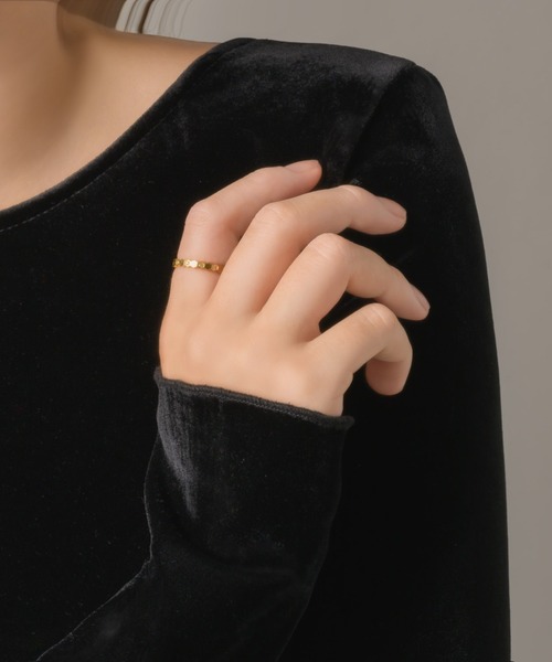 muku(ムク)の「金属アレルギー対応 ジルコニアハニカムリング/サージカルステンレス/316L(リング・レディース・シルバー/ゴールド・11)」の6枚目の写真
