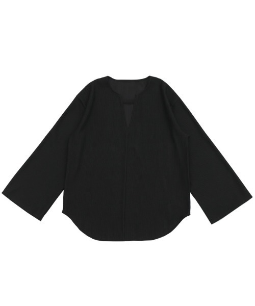 select MOCA(セレクトモカ)の「キーネックリップルワイドスリーブトップス(Tシャツ/カットソー・レディース・ベージュ/ブラック/チャコールグレー/ブラウン/ライトカーキ・FREE)」の18枚目の写真