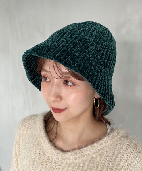 LOWRYS FARM（ローリーズファーム）の「シェニールバケットＨＡＴ  967040（ハット・レディース・グリーン/ブラウン/ブラック/アイボリー・FREE）」の4枚目の写真