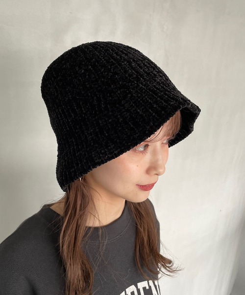 LOWRYS FARM（ローリーズファーム）の「シェニールバケットＨＡＴ  967040（ハット・レディース・グリーン/ブラウン/ブラック/アイボリー・FREE）」の6枚目の写真