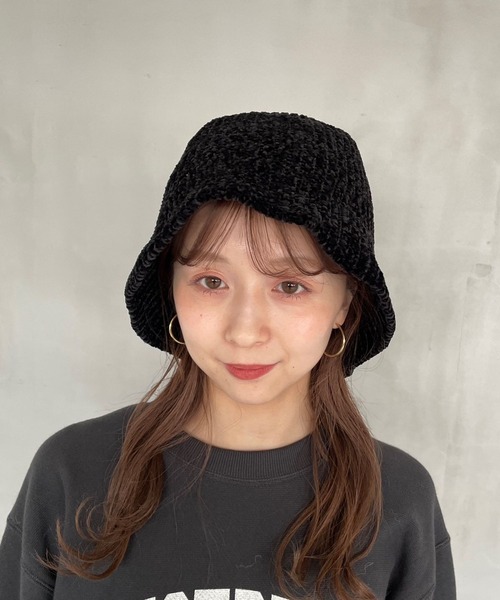 LOWRYS FARM（ローリーズファーム）の「シェニールバケットＨＡＴ  967040（ハット・レディース・グリーン/ブラウン/ブラック/アイボリー・FREE）」の7枚目の写真