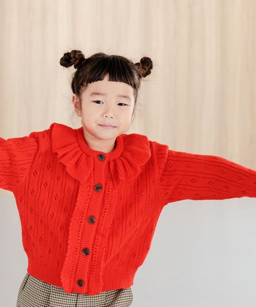 LOWRYS FARM(ローリーズファーム)の「スカシアミカーディガン 967451(ニット/セーター・キッズ・アイボリー/レッド/ネイビー・130cm/110cm/120cm/140cm/150cm)」の13枚目の写真