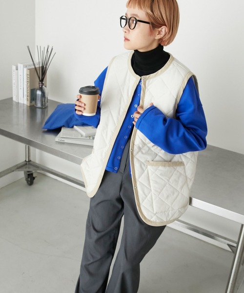 forksy.（フォルクシー）の「【forksy.】コンパクトコーデュロイパイピングベスト（ベスト・レディース・ブラウン/ブラック/カーキ/アイボリー・FREE）」の21枚目の写真