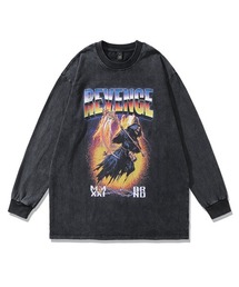 ヴィンテージライクグラフィックロゴプリント長袖Tシャツ オーバーサイズ