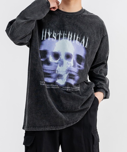 Ressaca(レサーカ)の「ヴィンテージライクグラフィックロゴプリント長袖Tシャツ オーバーサイズ(Tシャツ/カットソー・メンズ・ブラック×ブルー/ブラック×パープル/ブラック×イエロー/ブラック×レッド・L/M/XL/XXL)」の20枚目の写真