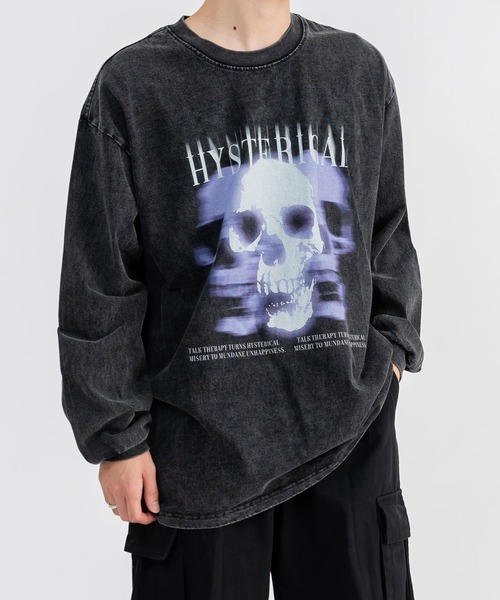 Ressaca(レサーカ)の「ヴィンテージライクグラフィックロゴプリント長袖Tシャツ オーバーサイズ(Tシャツ/カットソー・メンズ・ブラック×ブルー/ブラック×パープル/ブラック×イエロー/ブラック×レッド・L/M/XL/XXL)」の19枚目の写真