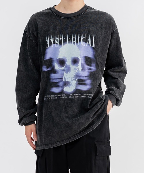 Ressaca(レサーカ)の「ヴィンテージライクグラフィックロゴプリント長袖Tシャツ オーバーサイズ(Tシャツ/カットソー・メンズ・ブラック×ブルー/ブラック×パープル/ブラック×イエロー/ブラック×レッド・L/M/XL/XXL)」の18枚目の写真