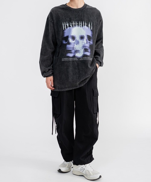 Ressaca(レサーカ)の「ヴィンテージライクグラフィックロゴプリント長袖Tシャツ オーバーサイズ(Tシャツ/カットソー・メンズ・ブラック×ブルー/ブラック×パープル/ブラック×イエロー/ブラック×レッド・L/M/XL/XXL)」の16枚目の写真