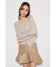 rienda | ディープタックショルダーVネックニットトップス(ニット/セーター)