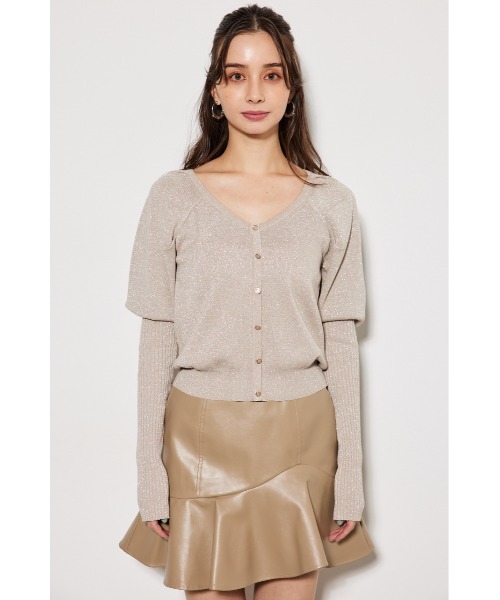 rienda（リエンダ）の「ディープタックショルダーVネックニットトップス（ニット/セーター・レディース・グリーン/ブラック/シルバー/グレイッシュベージュ/ベージュ・FREE）」の22枚目の写真