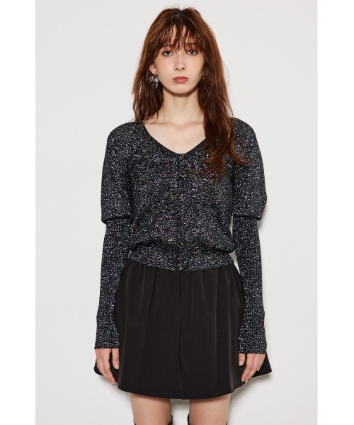 rienda（リエンダ）の「ディープタックショルダーVネックニットトップス（ニット/セーター・レディース・グリーン/ブラック/シルバー/グレイッシュベージュ/ベージュ・FREE）」の12枚目の写真