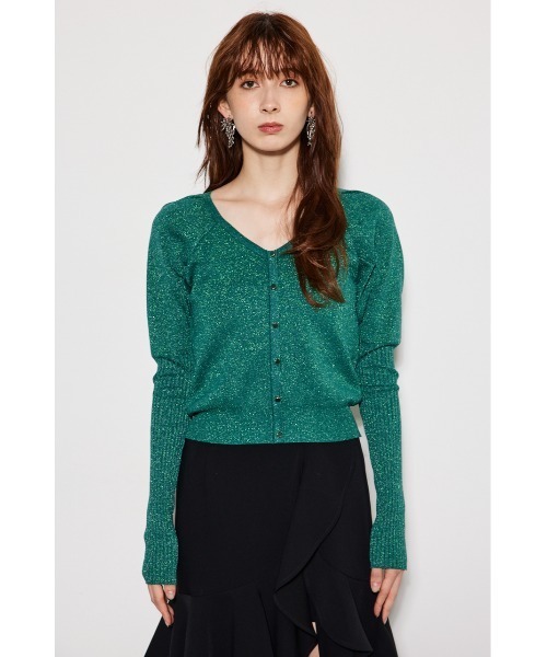 rienda（リエンダ）の「ディープタックショルダーVネックニットトップス（ニット/セーター・レディース・グリーン/ブラック/シルバー/グレイッシュベージュ/ベージュ・FREE）」の7枚目の写真