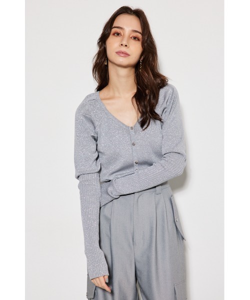 rienda（リエンダ）の「ディープタックショルダーVネックニットトップス（ニット/セーター・レディース・グリーン/ブラック/シルバー/グレイッシュベージュ/ベージュ・FREE）」の14枚目の写真