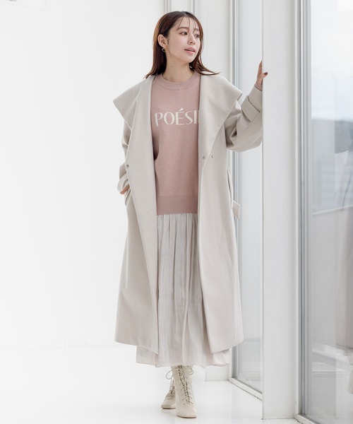 mysty woman（ミスティウーマン）の「ジャカードロゴニット　983426（ニット/セーター・レディース・ブルー/モカ/ピンク・FREE）」の4枚目の写真