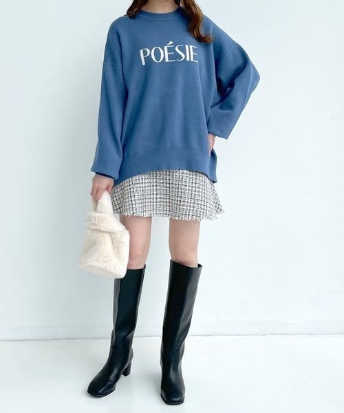 mysty woman（ミスティウーマン）の「ジャカードロゴニット　983426（ニット/セーター・レディース・ブルー/モカ/ピンク・FREE）」の20枚目の写真