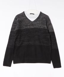 【Bling Leads】ボーダーニット＆ ロングTシャツ　アンサンブルセット