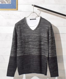 【Bling Leads】ボーダーニット＆ ロングTシャツ　アンサンブルセット