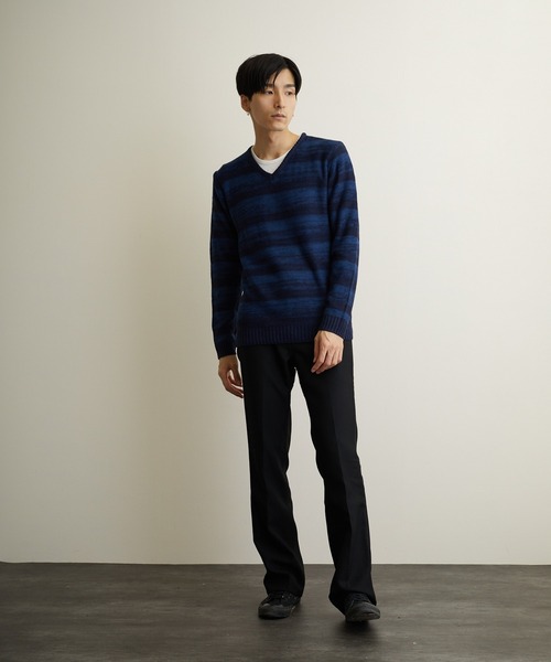 Bling Leads（ブリングリーズ）の「【Bling Leads】ボーダーニット＆ ロングTシャツ　アンサンブルセット（アンサンブル・メンズ・ブルー系その他2/グレー系その他/レッド系その他2/レッド系その他/ブラック系その他/グレー系その他2/ブラック系その他2・MEDIUM/X-LARGE/LARGE）」の13枚目の写真