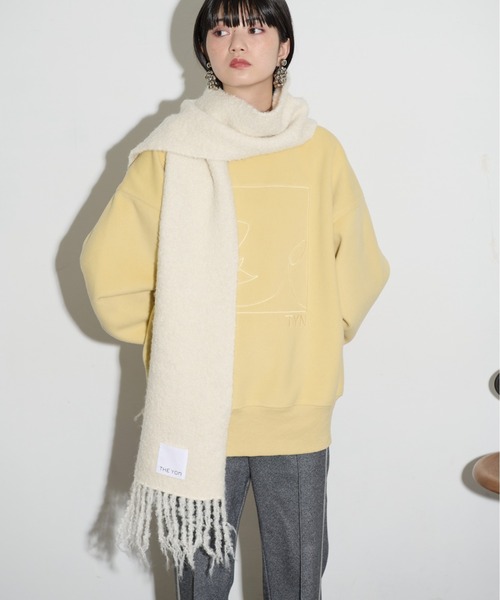 ブークレウールニットフリンジロングマフラー（マフラー）｜THE YOn