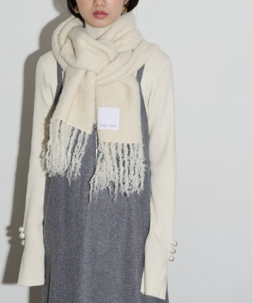 ブークレウールニットフリンジロングマフラー（マフラー）｜THE YOn