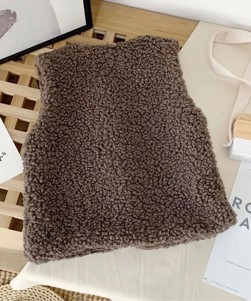 Bambin（ボンバン）の「【 Bambin / ボンバン 】 もこもこ ボア フリース ベスト（ベスト・キッズ・ダークブラウン/ブラック/アイボリー/アッシュブラウン・M/L）」の9枚目の写真