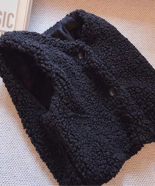 Bambin（ボンバン）の「【 Bambin / ボンバン 】 もこもこ ボア フリース ベスト（ベスト・キッズ・ダークブラウン/ブラック/アイボリー/アッシュブラウン・M/L）」の20枚目の写真