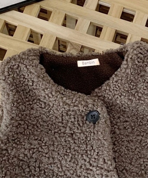 Bambin（ボンバン）の「【 Bambin / ボンバン 】 もこもこ ボア フリース ベスト（ベスト・キッズ・ダークブラウン/ブラック/アイボリー/アッシュブラウン・M/L）」の14枚目の写真