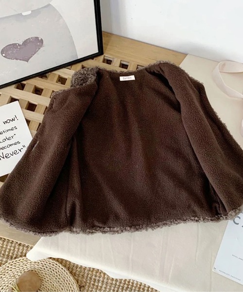 Bambin（ボンバン）の「【 Bambin / ボンバン 】 もこもこ ボア フリース ベスト（ベスト・キッズ・ダークブラウン/ブラック/アイボリー/アッシュブラウン・M/L）」の13枚目の写真